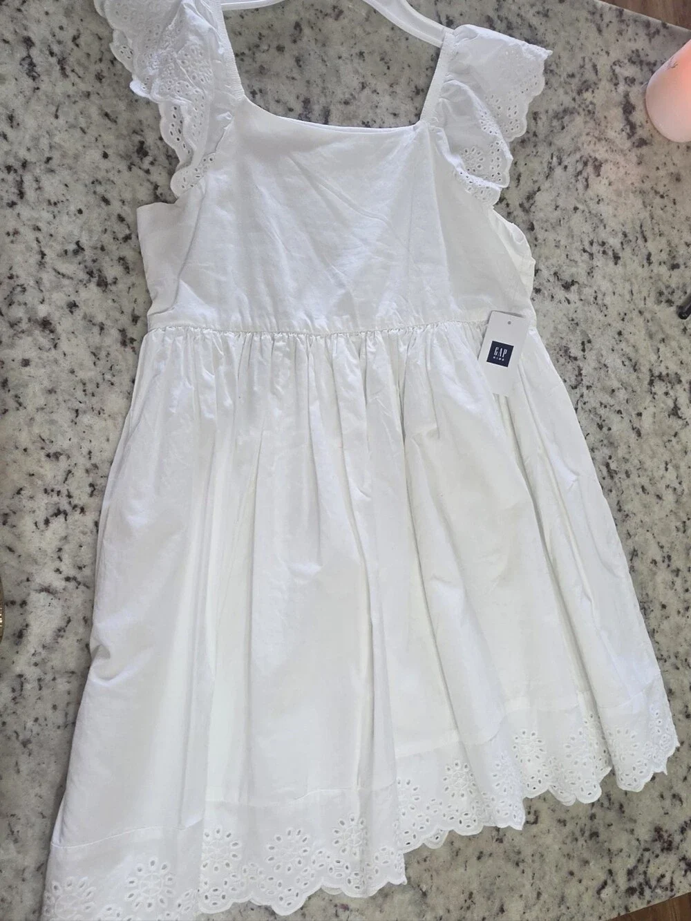 GAP White Eyelet Ruffle Strap Dress for Girls
